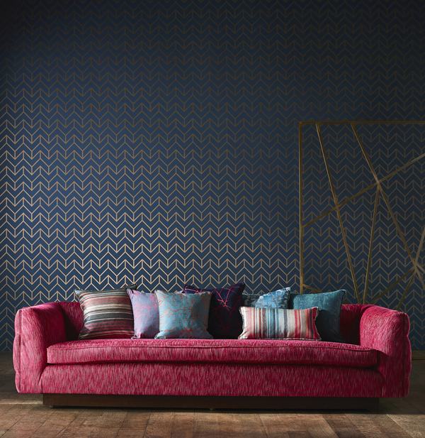 Lineate Graphite Fabric by Harlequin