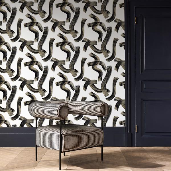 Malevich Noir Wallpaper by Clarke & Clarke