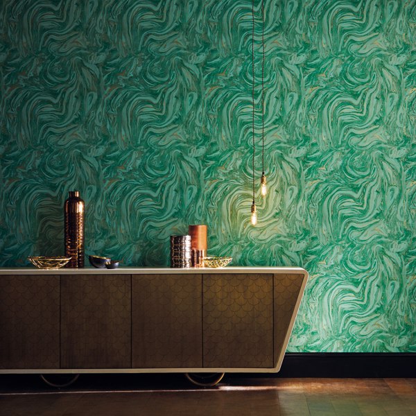 Makrana Emerald Wallpaper by Harlequin