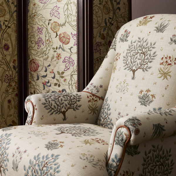 Orchard Forest/Indigo Fabric by Morris & Co