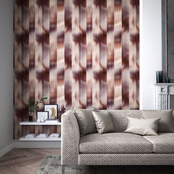 Oscillation Rosewood/Fig Wallpaper by Harlequin
