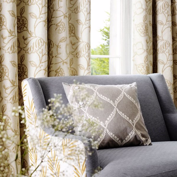 Potton Wood Charcoal Fabric by Sanderson