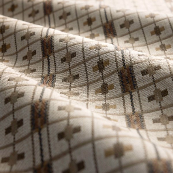 Cotswold Check Linen/Muntjac Fabric by Sanderson