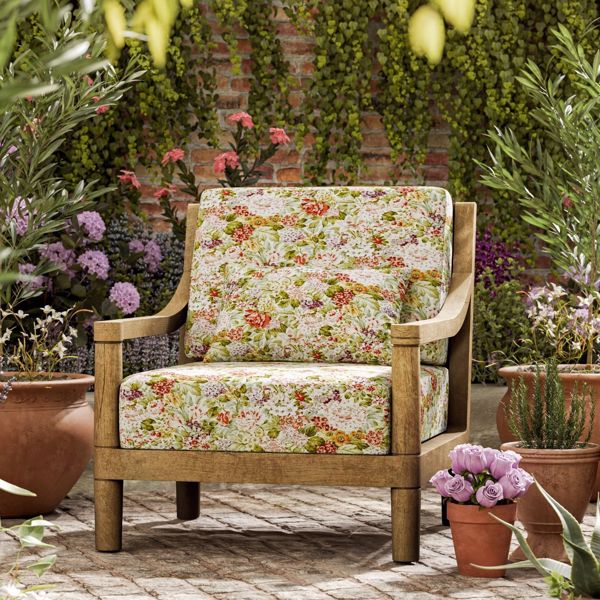 Hydrangea & Rose Indoor Outdoor High Tea Fabric by Sanderson