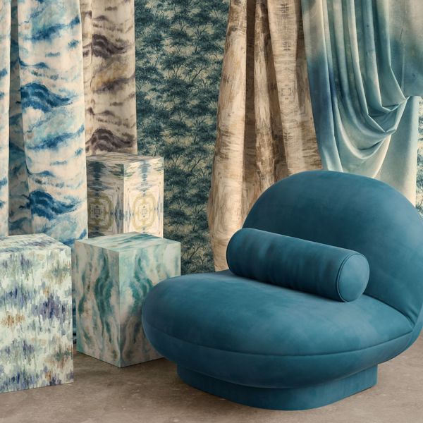 Earthscape Azure Wallpaper by Clarke & Clarke