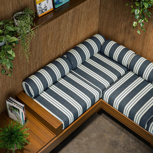 Foxdale Navy/Delft Fabric by Clarke & Clarke