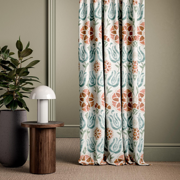 Cassia Spice/Sage Fabric by Clarke & Clarke