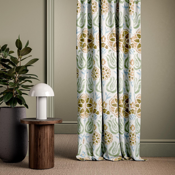 Cassia Seafoam/Mustard Fabric by Clarke & Clarke