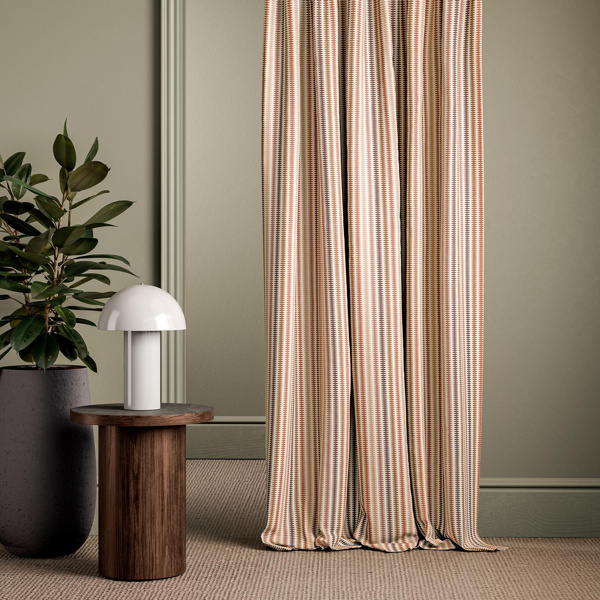 Grove Stripe Spice/Rust/Terracotta Fabric by Clarke & Clarke