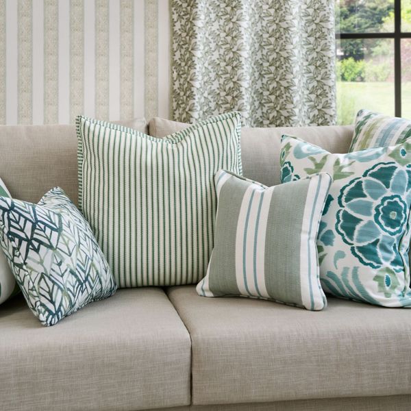 Cassia Peacock/Sky Fabric by Clarke & Clarke