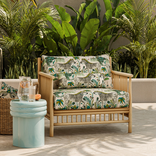 Lost World Indoor Outdoor Green Fabric by Clarke & Clarke