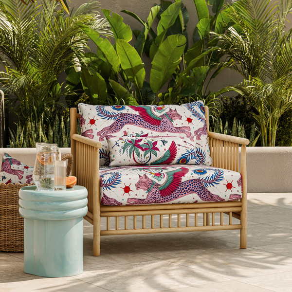 Lynx Indoor Outdoor Magenta Fabric by Clarke & Clarke