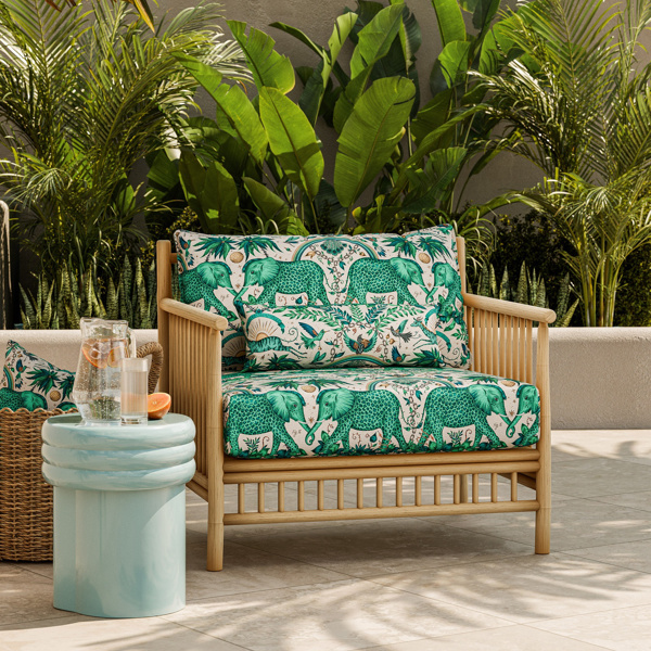 Zambezi Indoor Outdoor Green Fabric by Clarke & Clarke