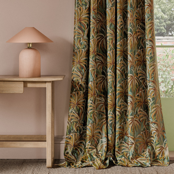 Floresta Embroidery Mineral/spice Fabric by Clarke & Clarke