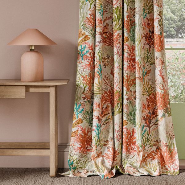 Oceana Print Coral Fabric by Clarke & Clarke