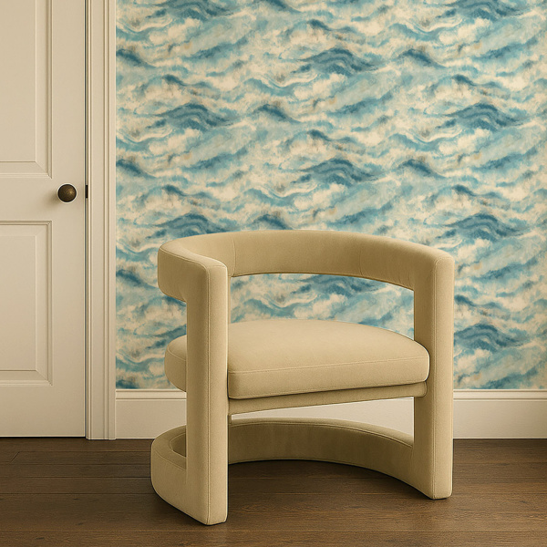 Earthscape Denim Wallpaper by Clarke & Clarke