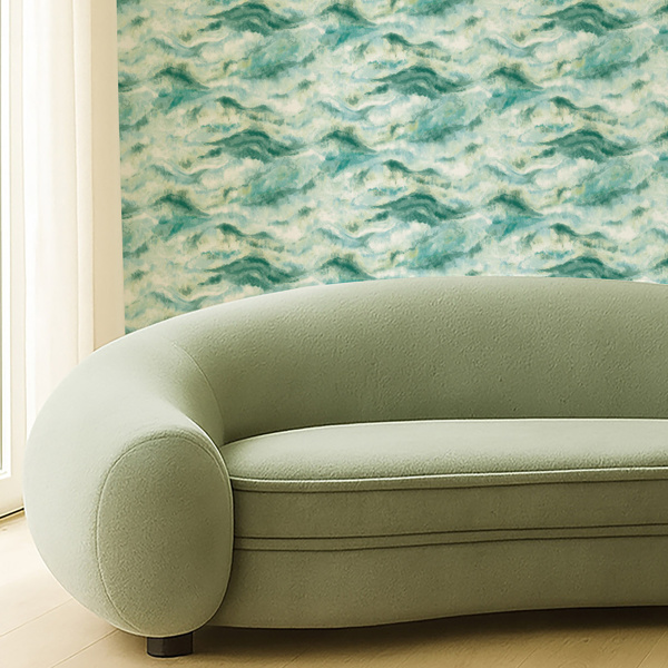 Earthscape Azure Wallpaper by Clarke & Clarke