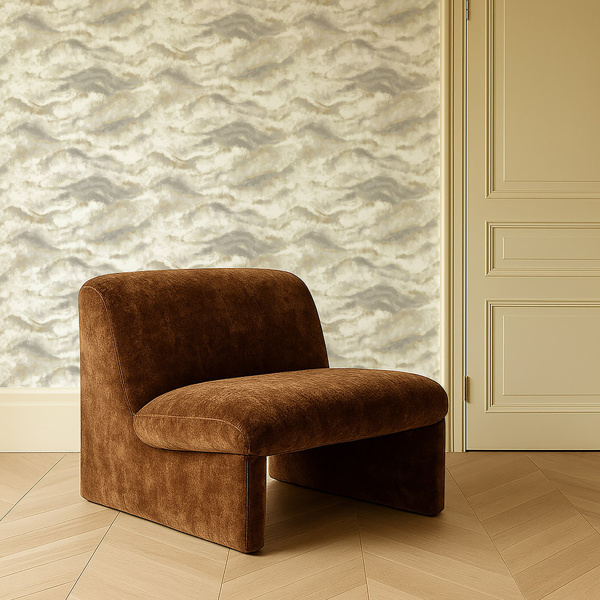 Earthscape Linen/Mocha Wallpaper by Clarke & Clarke