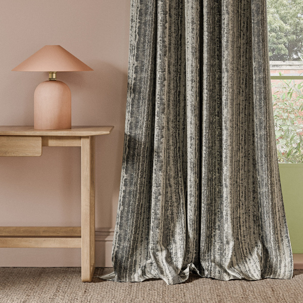 Striatus Charcoal Fabric by Clarke & Clarke