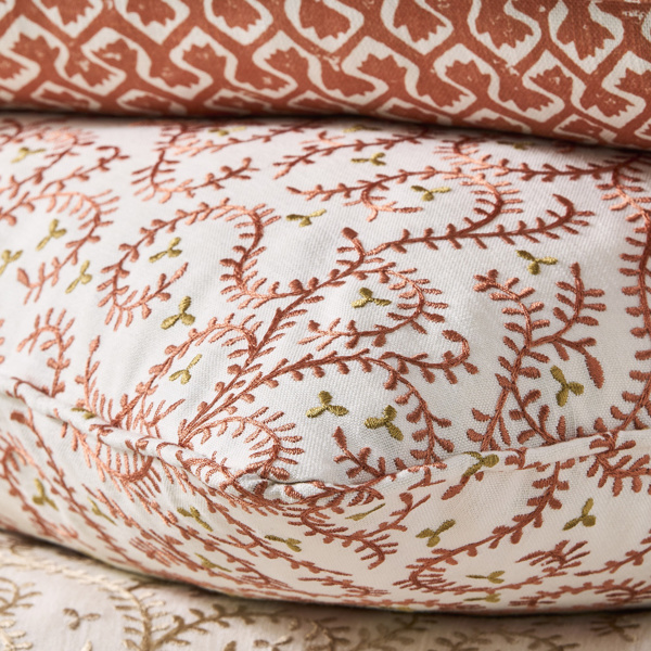 Buta Embroidery Spice Fabric by Clarke & Clarke