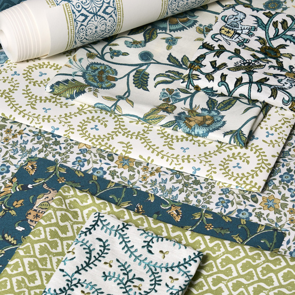 Gamthi Teal Fabric by Clarke & Clarke