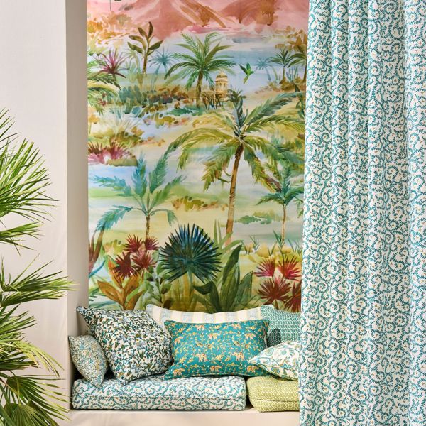 Gamthi Teal Fabric by Clarke & Clarke
