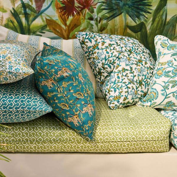 Barmeri Teal Fabric by Clarke & Clarke