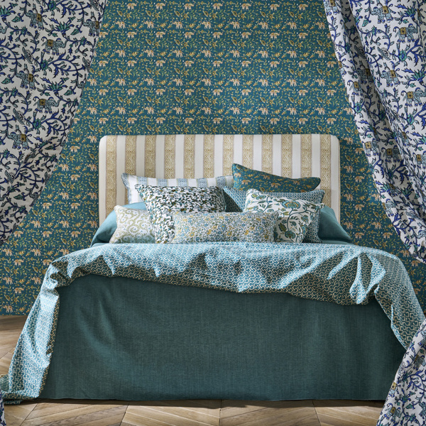 Barmeri Teal Fabric by Clarke & Clarke