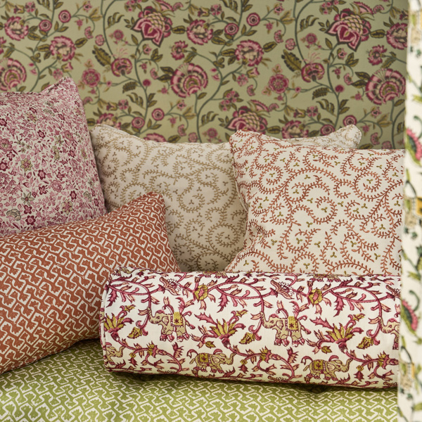 Buta Embroidery Spice Fabric by Clarke & Clarke