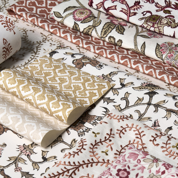Gamthi Blush Fabric by Clarke & Clarke