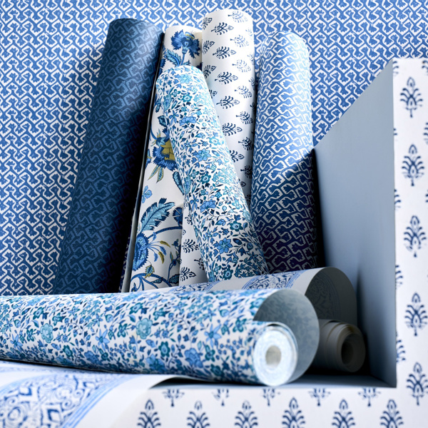 Barmeri Cobalt Wallpaper by Clarke & Clarke
