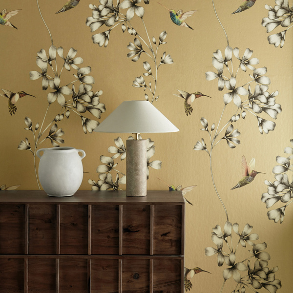 Amazilia Wide Width Bronze Wallpaper by Harlequin
