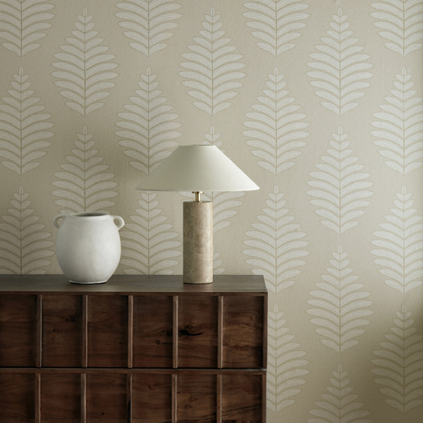 Lucielle Wide Width Linen/Silver Wallpaper by Harlequin