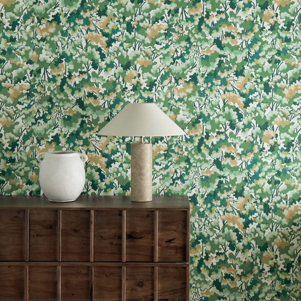 Tree Tops Forest/Clay/Evergreen Wallpaper by Harlequin
