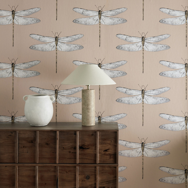 Demoiselle Positano/First Light/Taupe Wallpaper by Harlequin