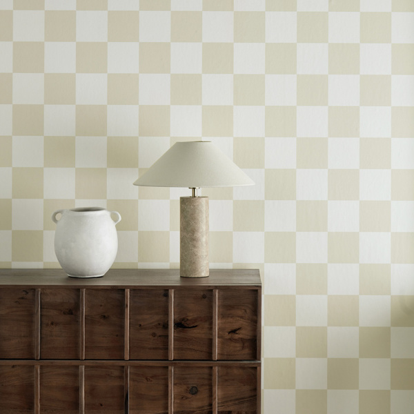 Blenets Check Chocolate Wallpaper by Harlequin