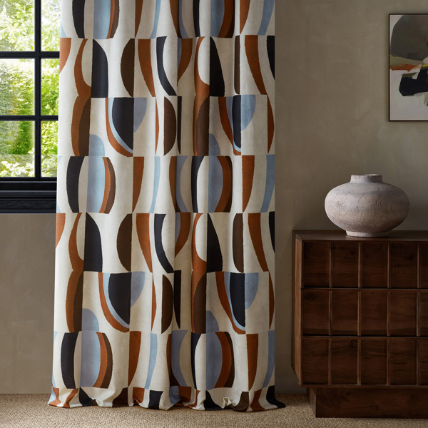 Torillo Cornflower/Walnut/Oynx Fabric by Harlequin