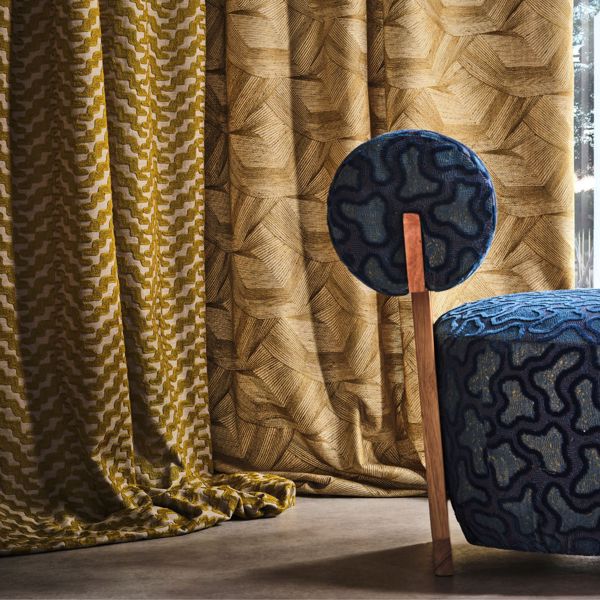 Molten Lapis/Cinnabar Fabric by Harlequin