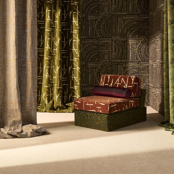 Molten Moldavite/Emerald Fabric by Harlequin
