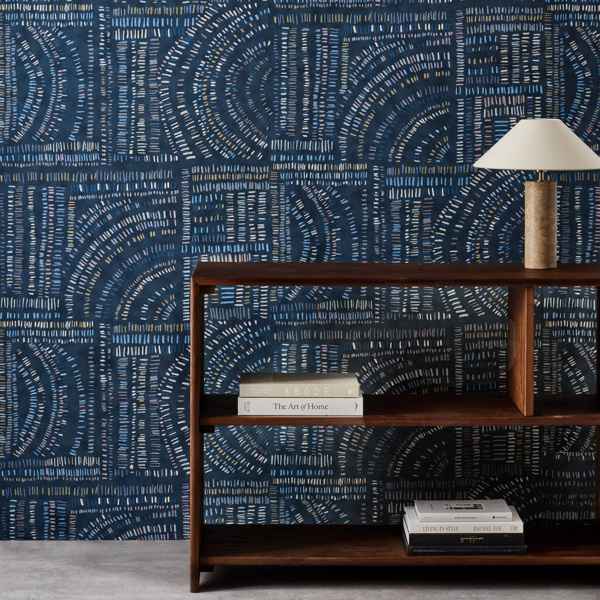 Frescoes Sapphire/Kyanite/Quartz Wallpaper by Harlequin