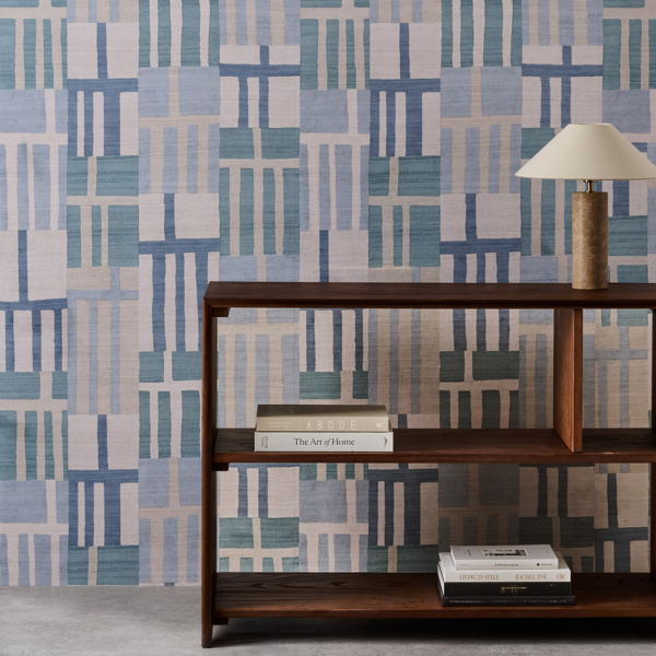 Monolith Sapphire/Limestone Wallpaper by Harlequin