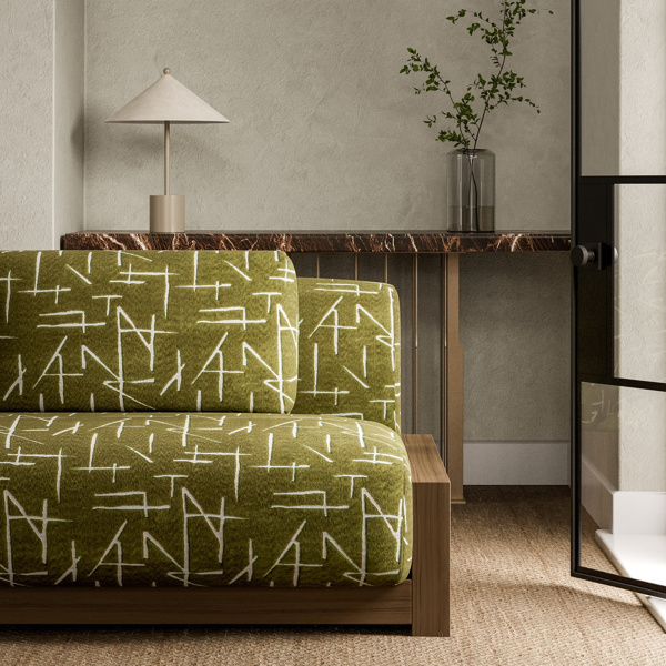 Dolmens Velvet Moss Fabric by Harlequin