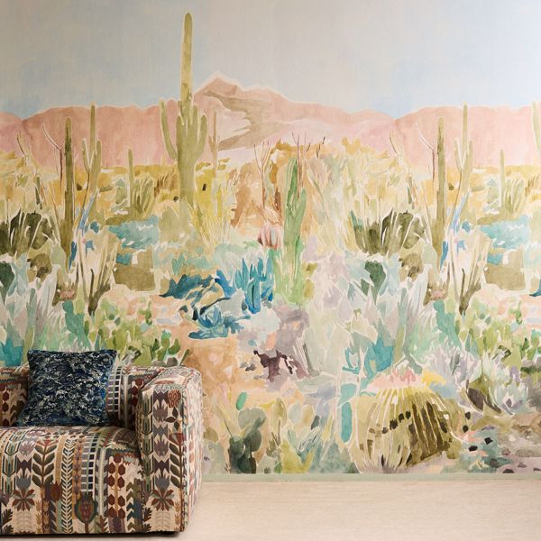 Saltillo Grounded/Succulent/Haze Wallpaper by Harlequin
