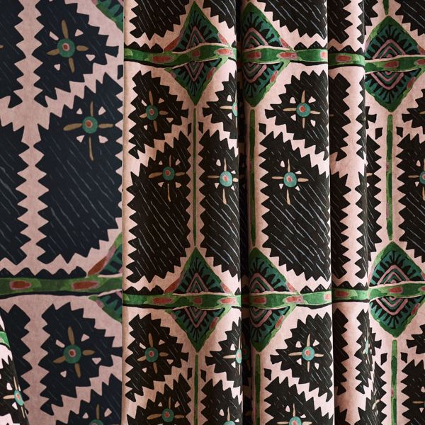 Brocha Blush/Charcoal Fabric by Harlequin