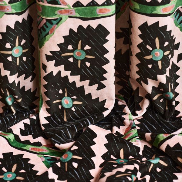 Brocha Blush/Charcoal Fabric by Harlequin