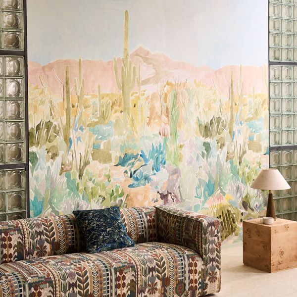 Kuparr Terracotta/Azul Fabric by Harlequin