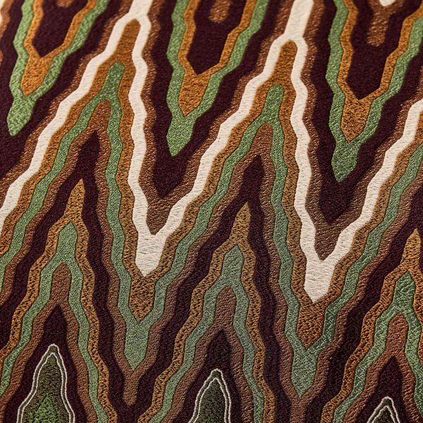 Elota Burgundy/Moss Fabric by Harlequin