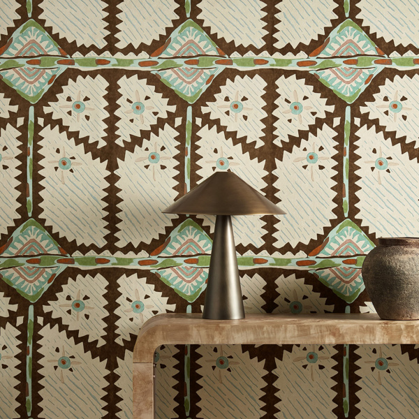 Brocha Beechwood/Lagoon Wallpaper by Harlequin