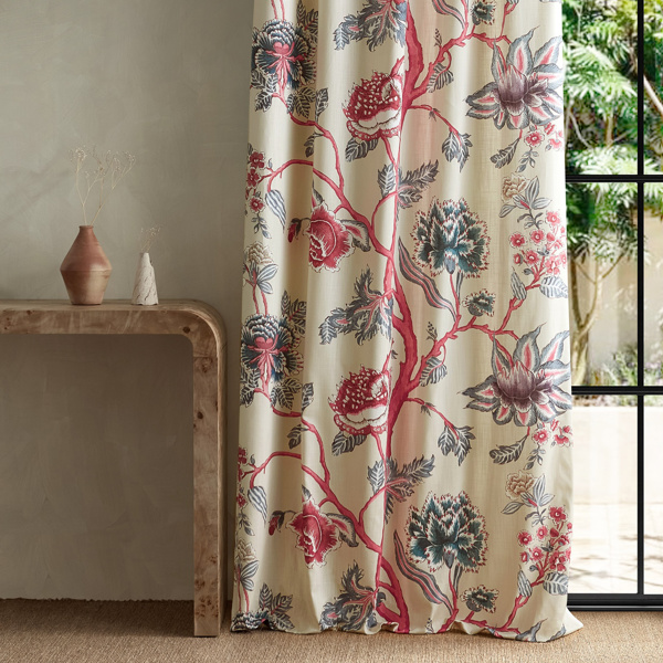 Indienne Indigo/Maroon Fabric by Harlequin