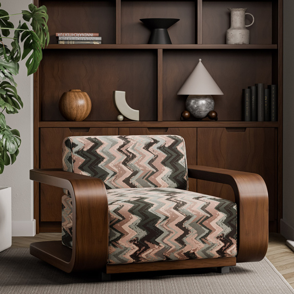 Kilim Grounded/Burgundy Fabric by Harlequin